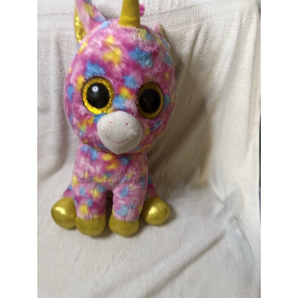 TY BEANIE BOO UNICORN PINK COLOR SPLASH SOFT PLUSH 19”H